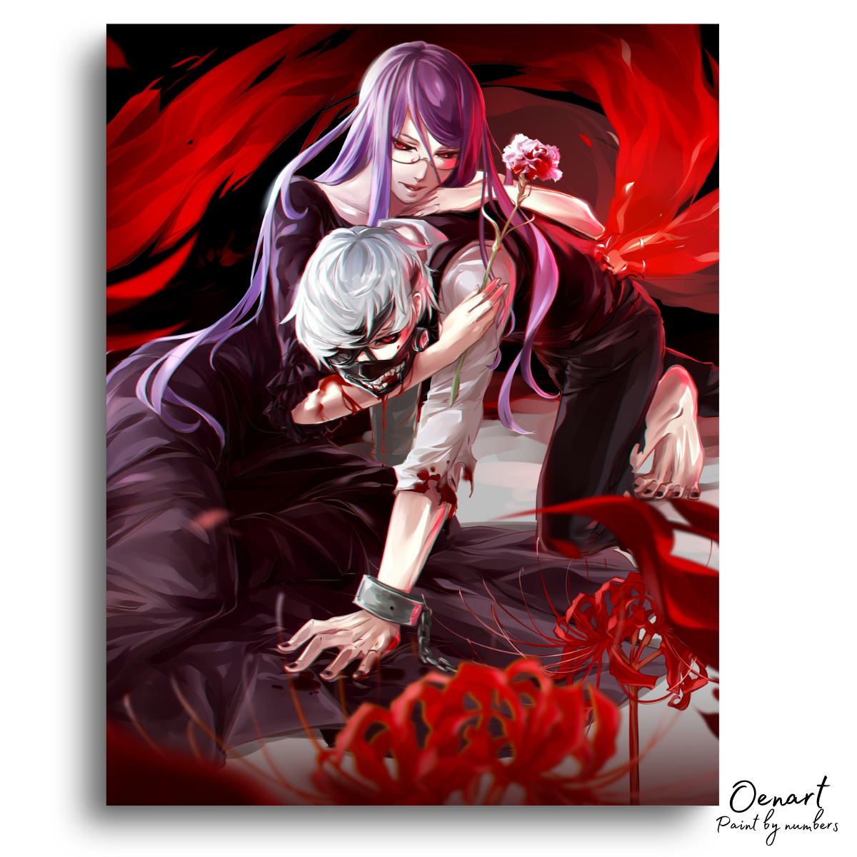 Tokyo Ghoul: Kaneki & Rize - Anime Paint By Numbers kit – Oenart™