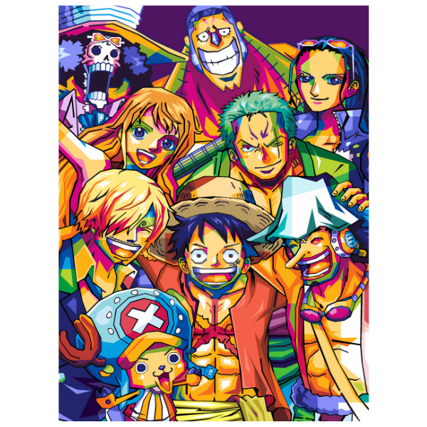 One Piece: Straw Hat Crew Pop Art - Anime Paint By Numbers Kit