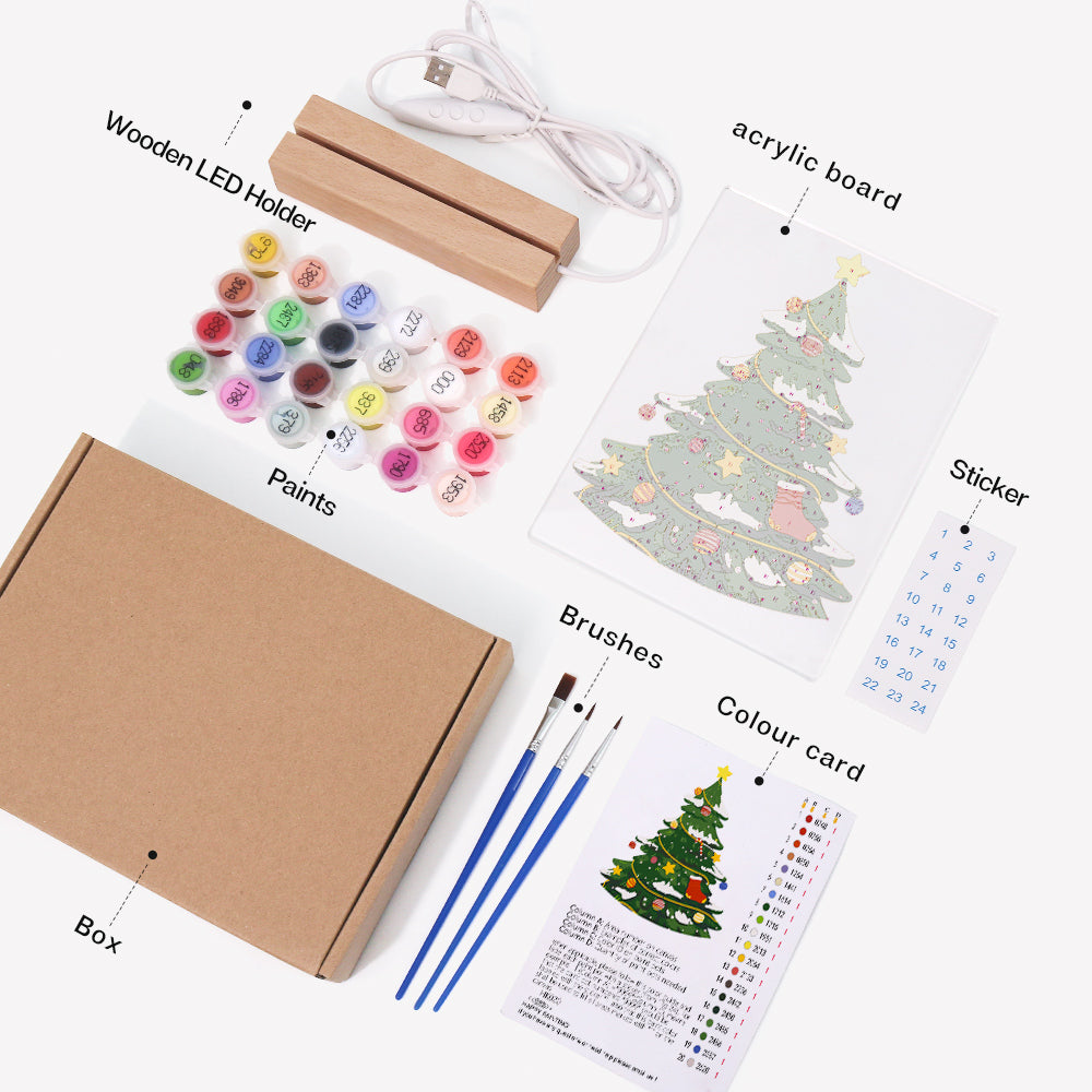 LED Christmas Tree Paint by Numbers Kit