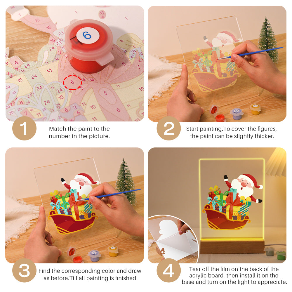 LED Santa Sleigh Paint by Numbers Kit