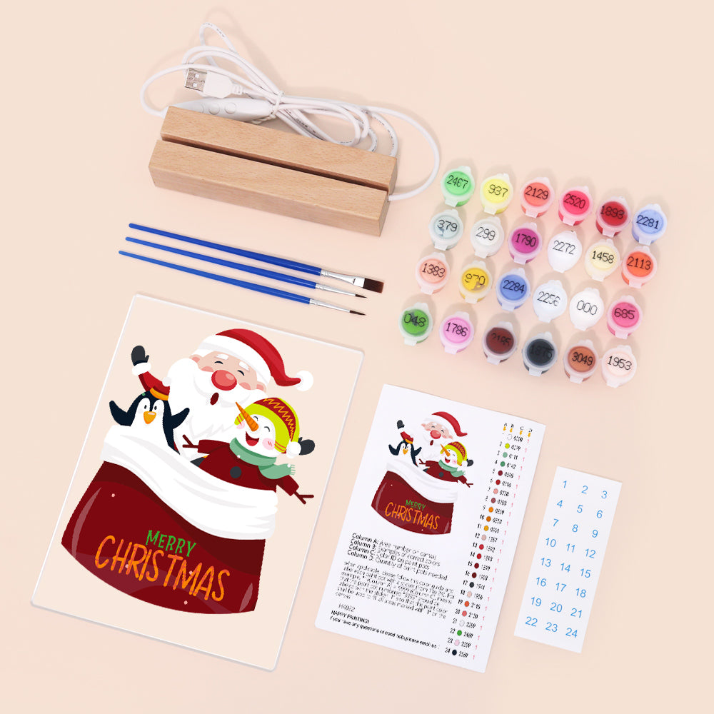 LED Santa & Friends Paint by Numbers Kit