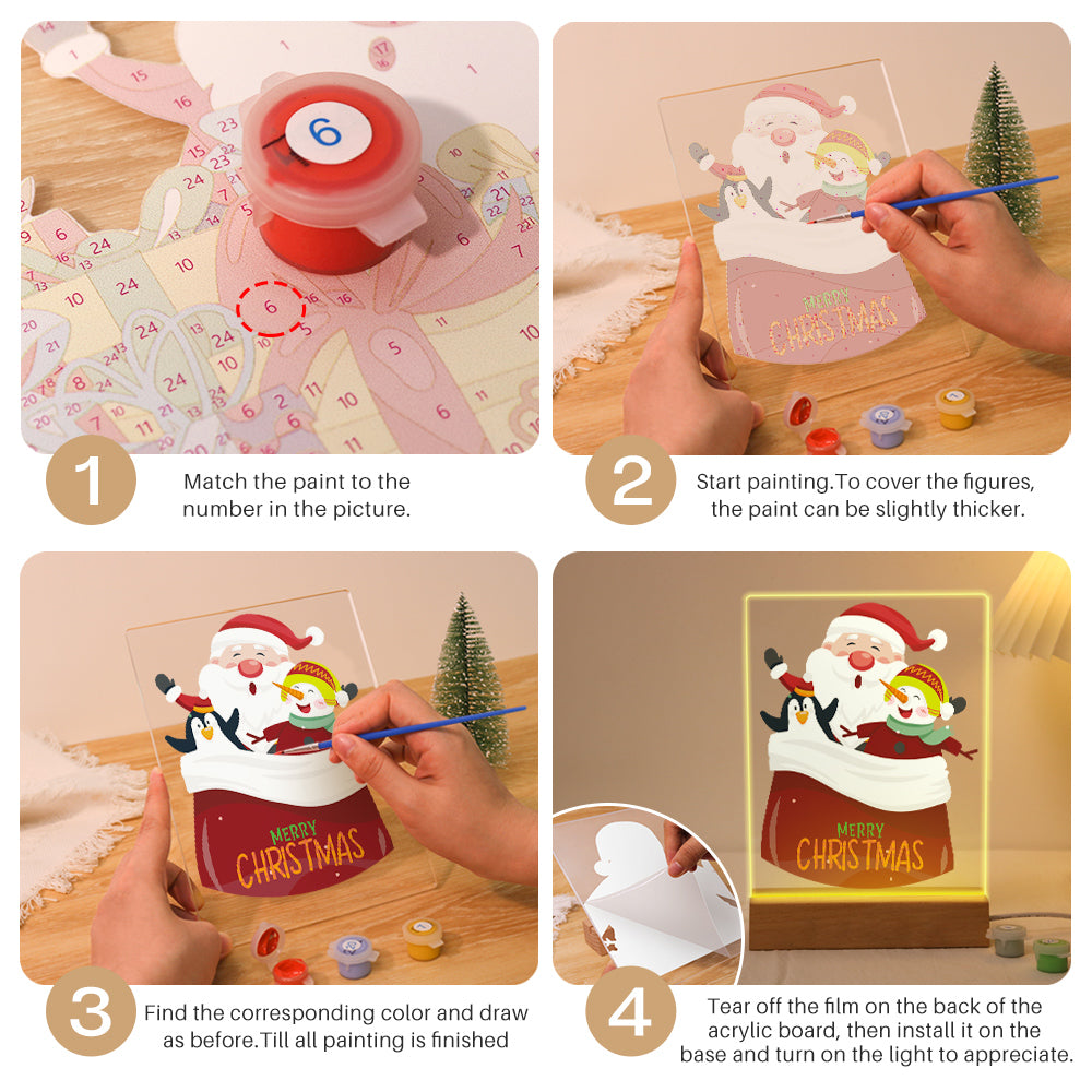 LED Santa & Friends Paint by Numbers Kit