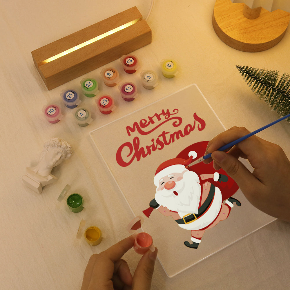 LED Santa Merry Christmas Paint by Numbers Kit