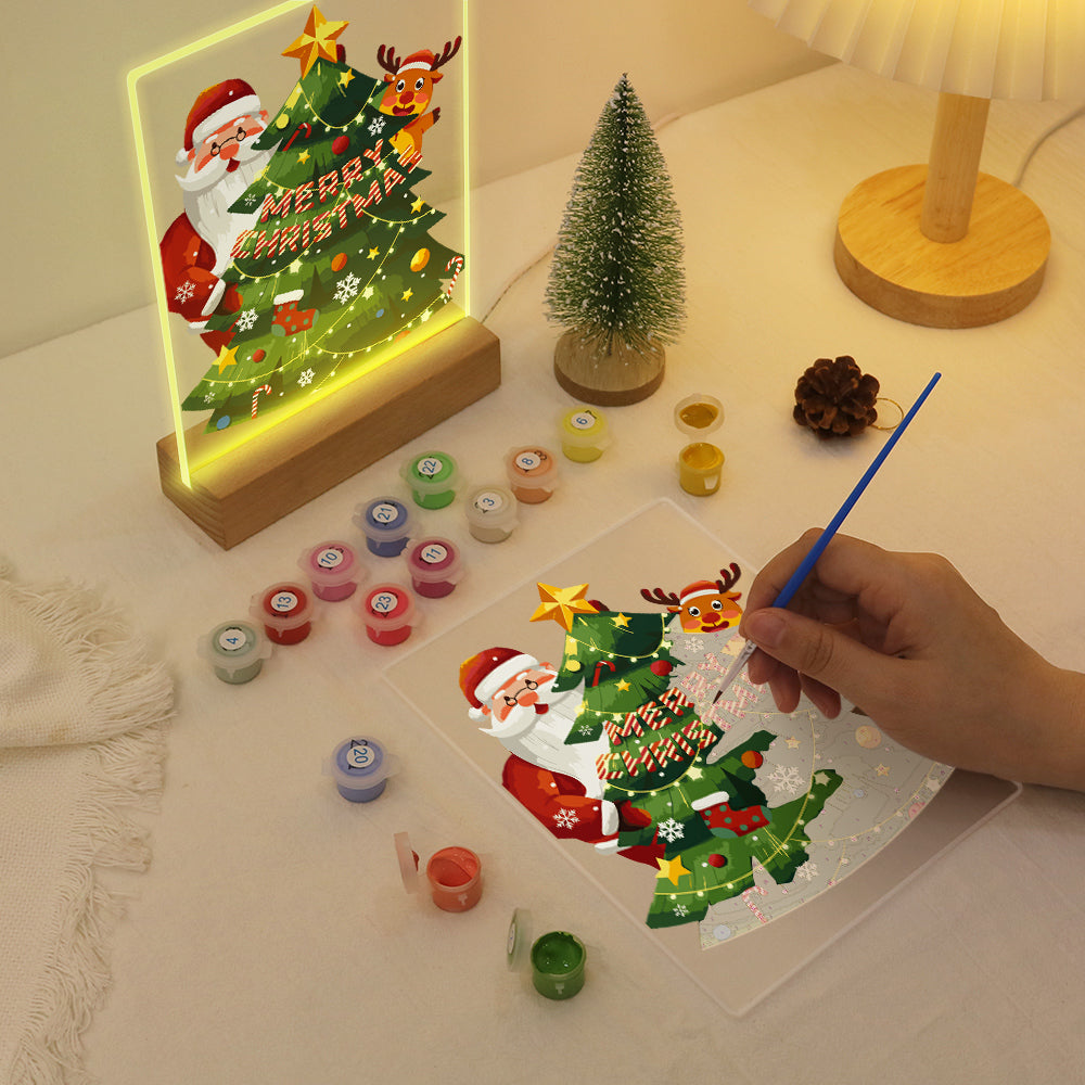 LED Santa & Christmas Tree Paint by Numbers Kit