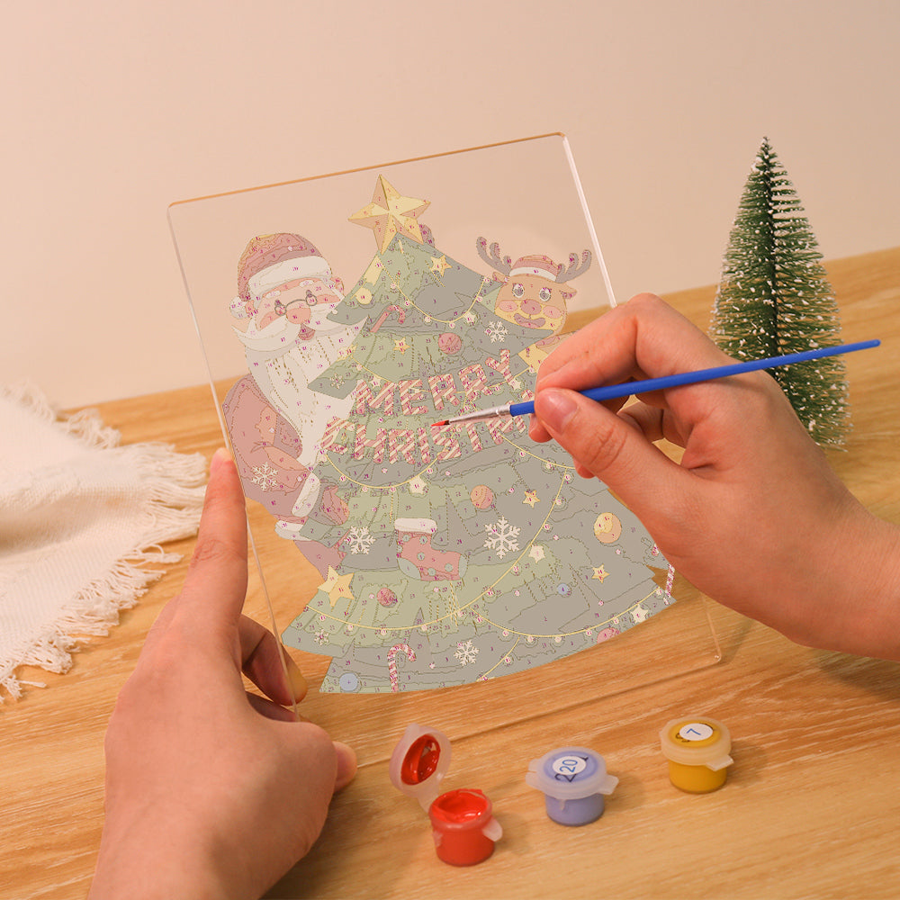 LED Santa & Christmas Tree Paint by Numbers Kit