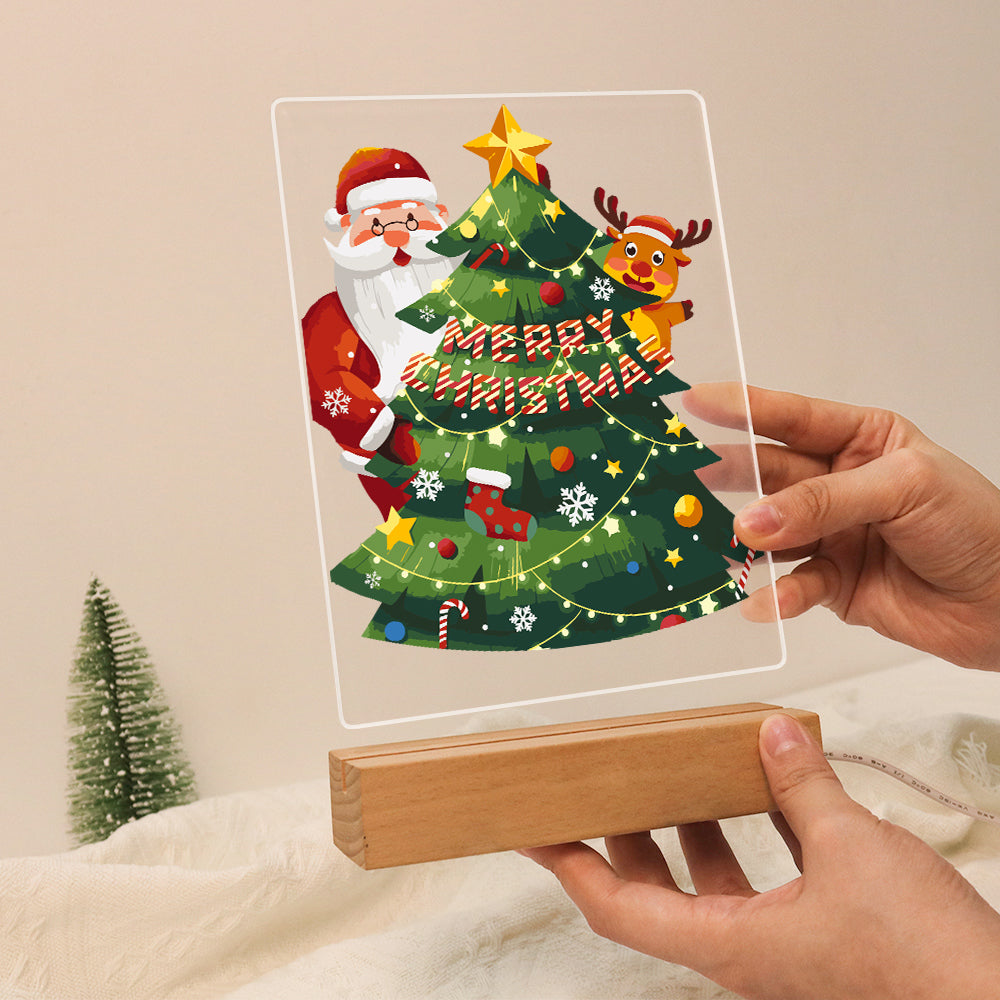 LED Santa & Christmas Tree Paint by Numbers Kit