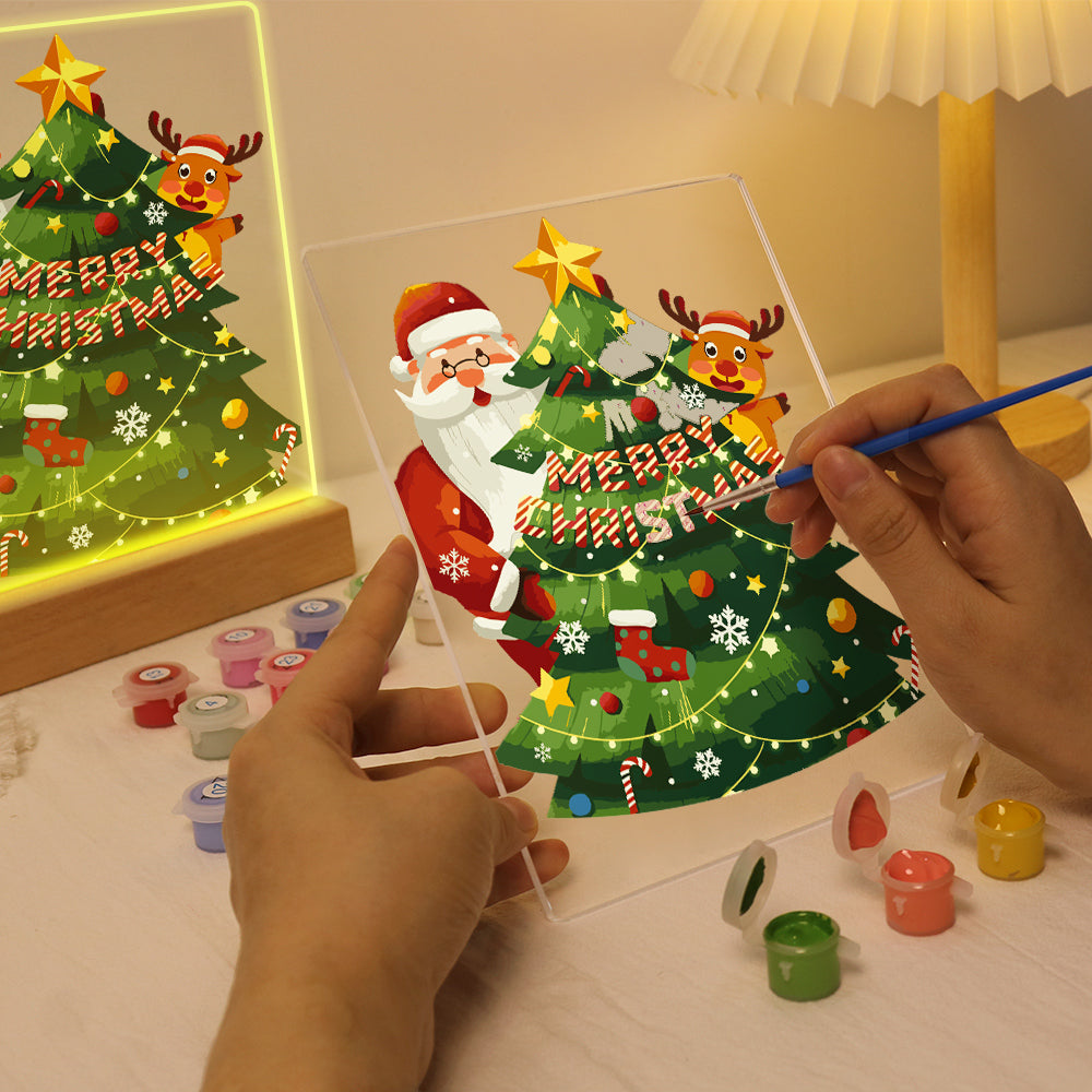 LED Santa & Christmas Tree Paint by Numbers Kit