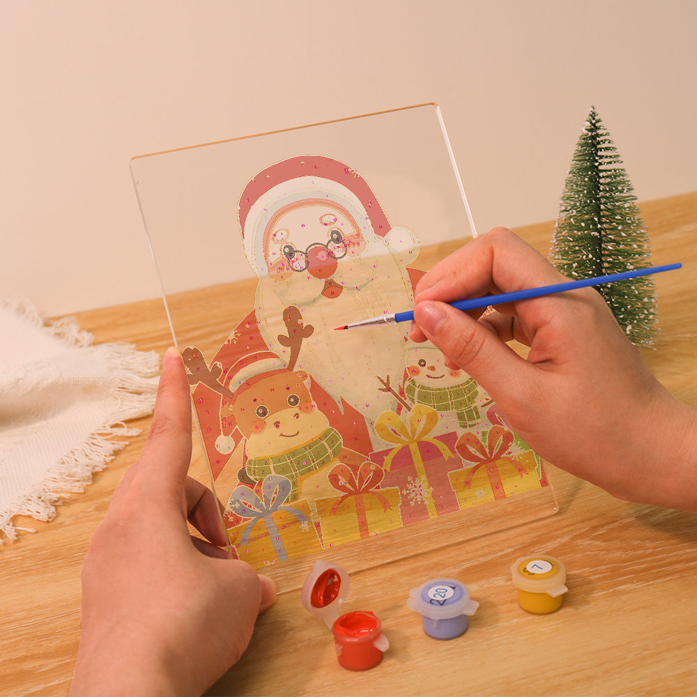 LED Santa & Reindeer Paint by Numbers Kit