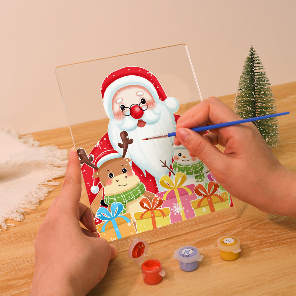 LED Santa & Reindeer Paint by Numbers Kit