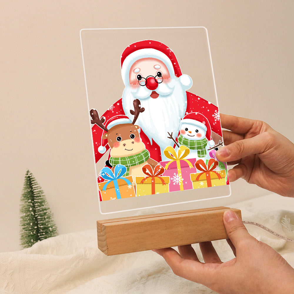 LED Santa & Reindeer Paint by Numbers Kit