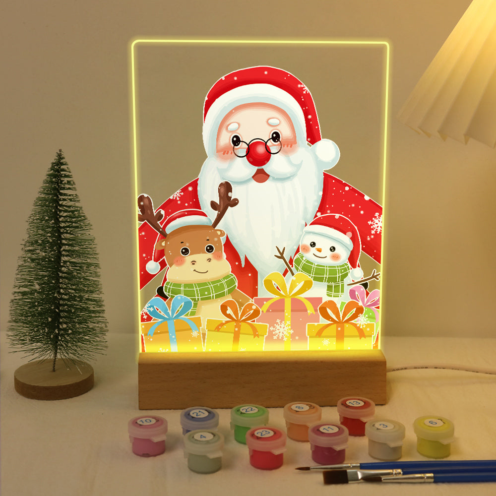 LED Santa & Reindeer Paint by Numbers Kit