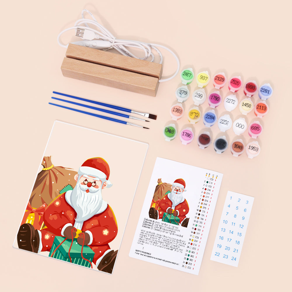 LED Santa with Gifts Paint by Numbers Kit