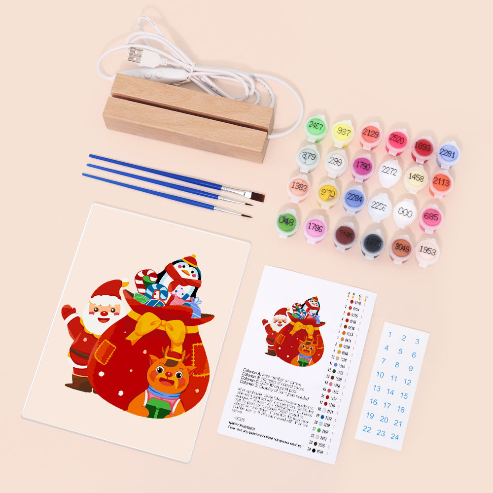 LED Santa’s Gift Bag Paint by Numbers Kit