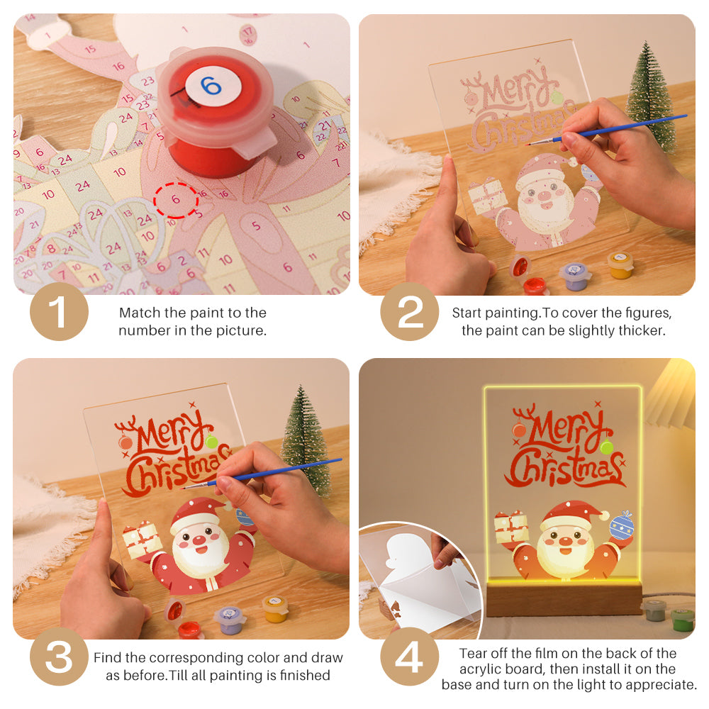 LED Merry Christmas Paint by Numbers Kit