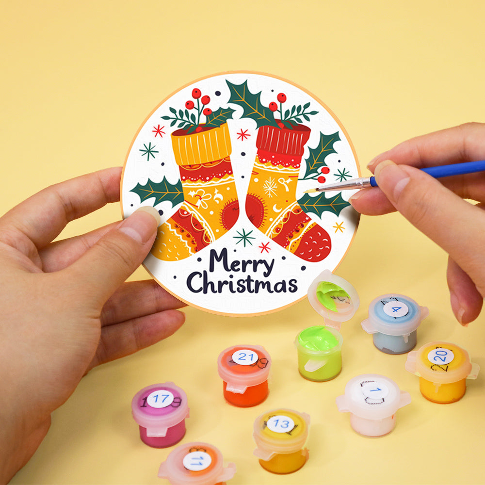 Christmas Vibe Paint by Numbers Coaster Set