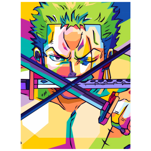 One Piece: Roronoa Zoro Pop Art - Anime Paint By Numbers Kit