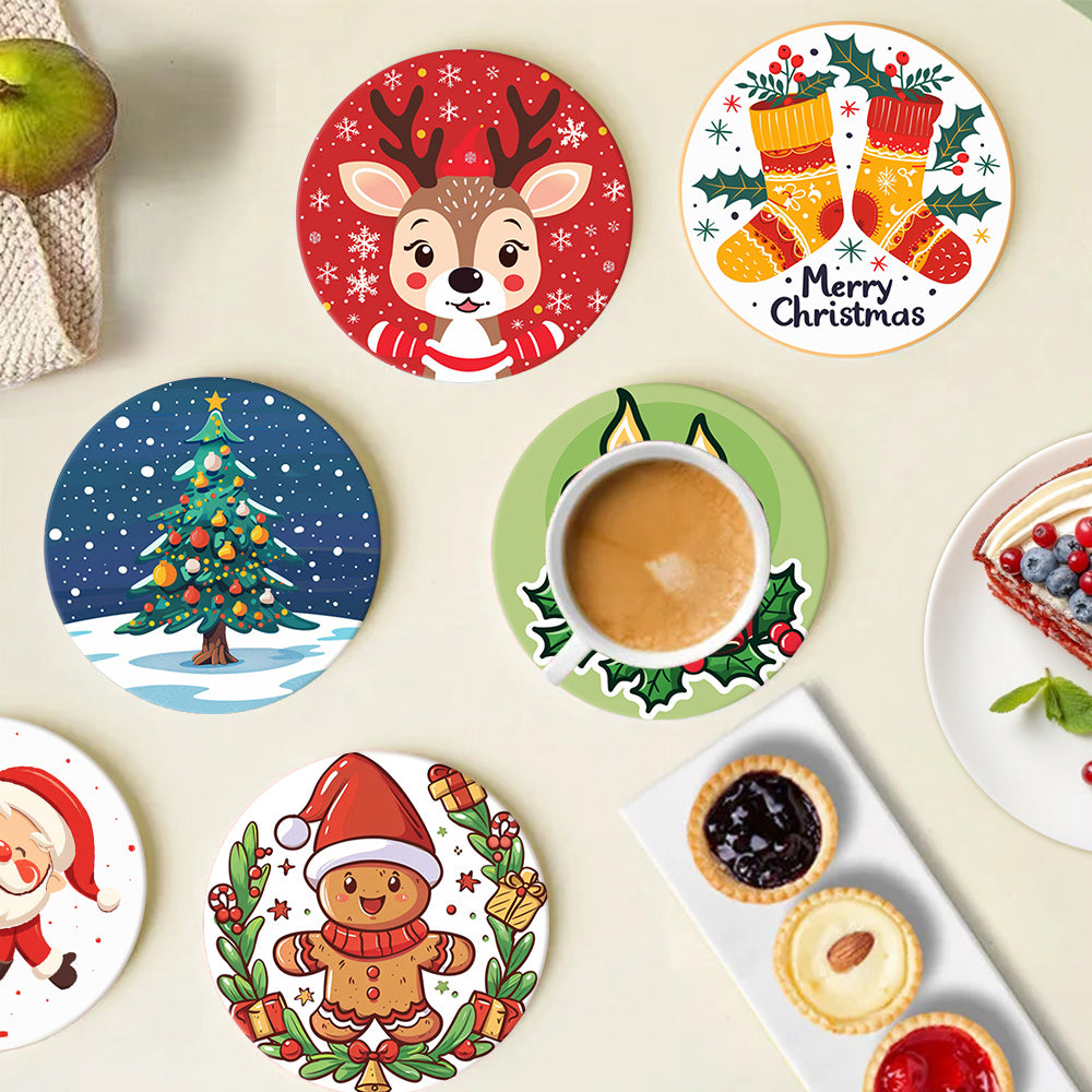 Christmas Vibe Paint by Numbers Coaster Set