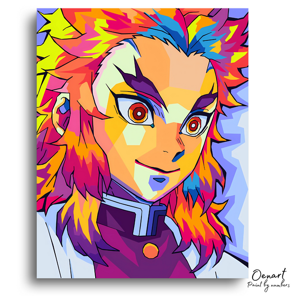 Demon Slayer: Rengoku Kyojuro Pop Art - Anime Paint By Numbers Kit