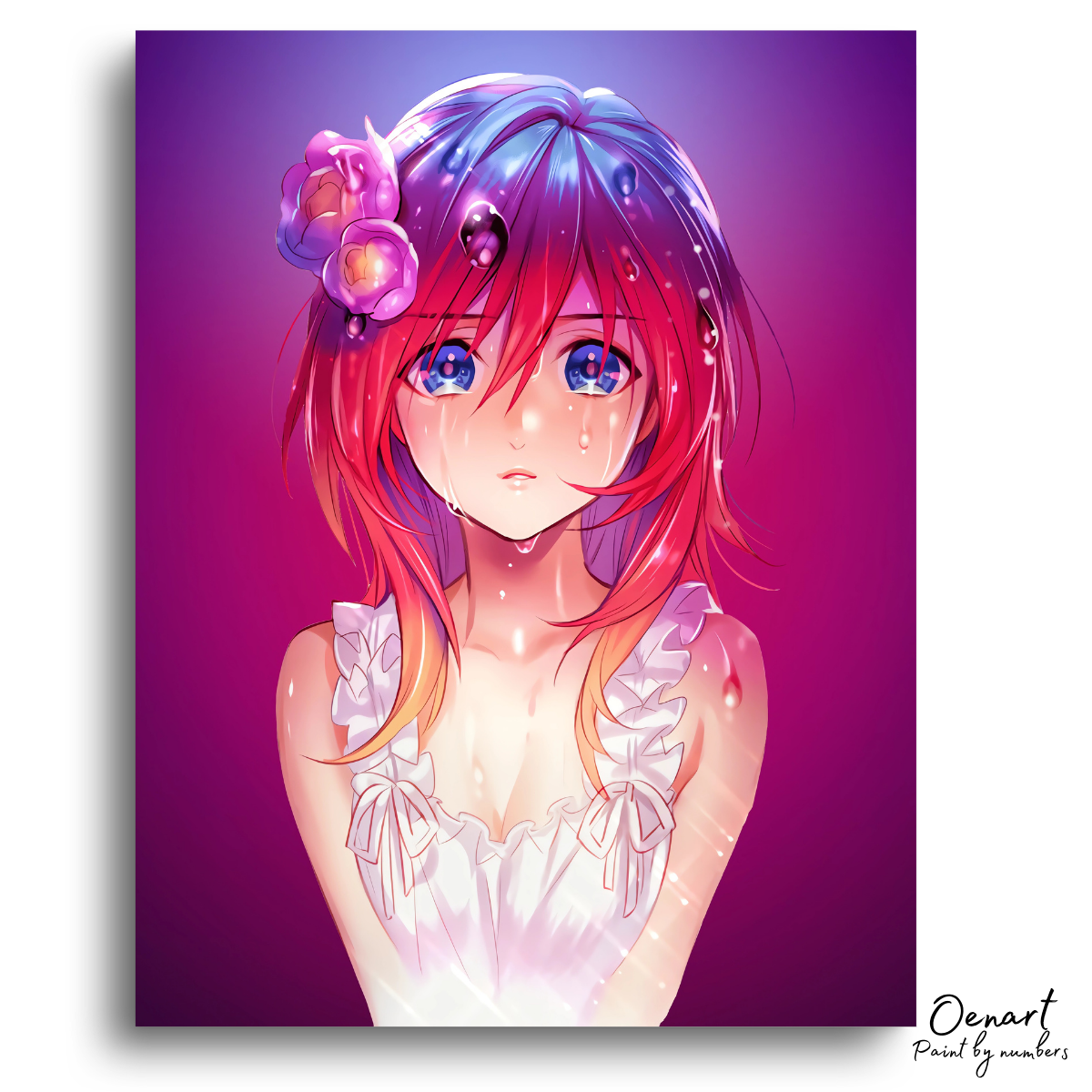 Anime Girl: Beautiful and Sad - Anime Paint By Numbers Kit