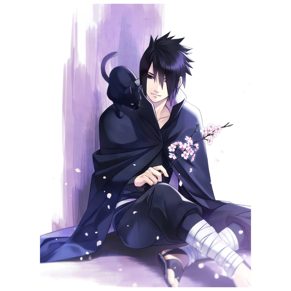 Naruto Shippuden: Sasuke with Black Cat - Anime Painting Set