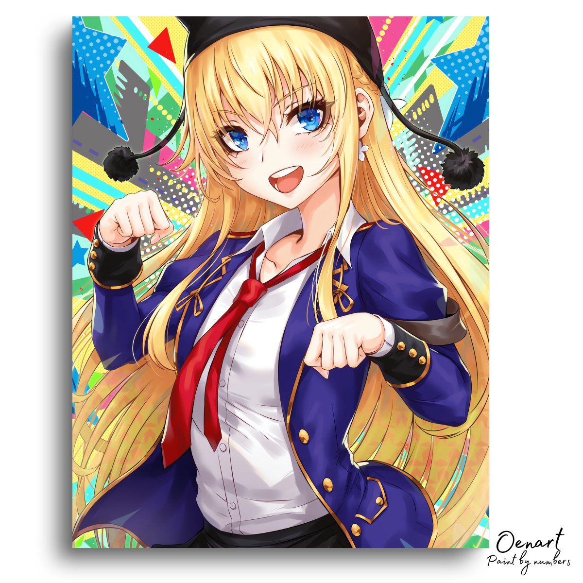 Cute Anime Girl with Blue Eyes - Anime Painting Set