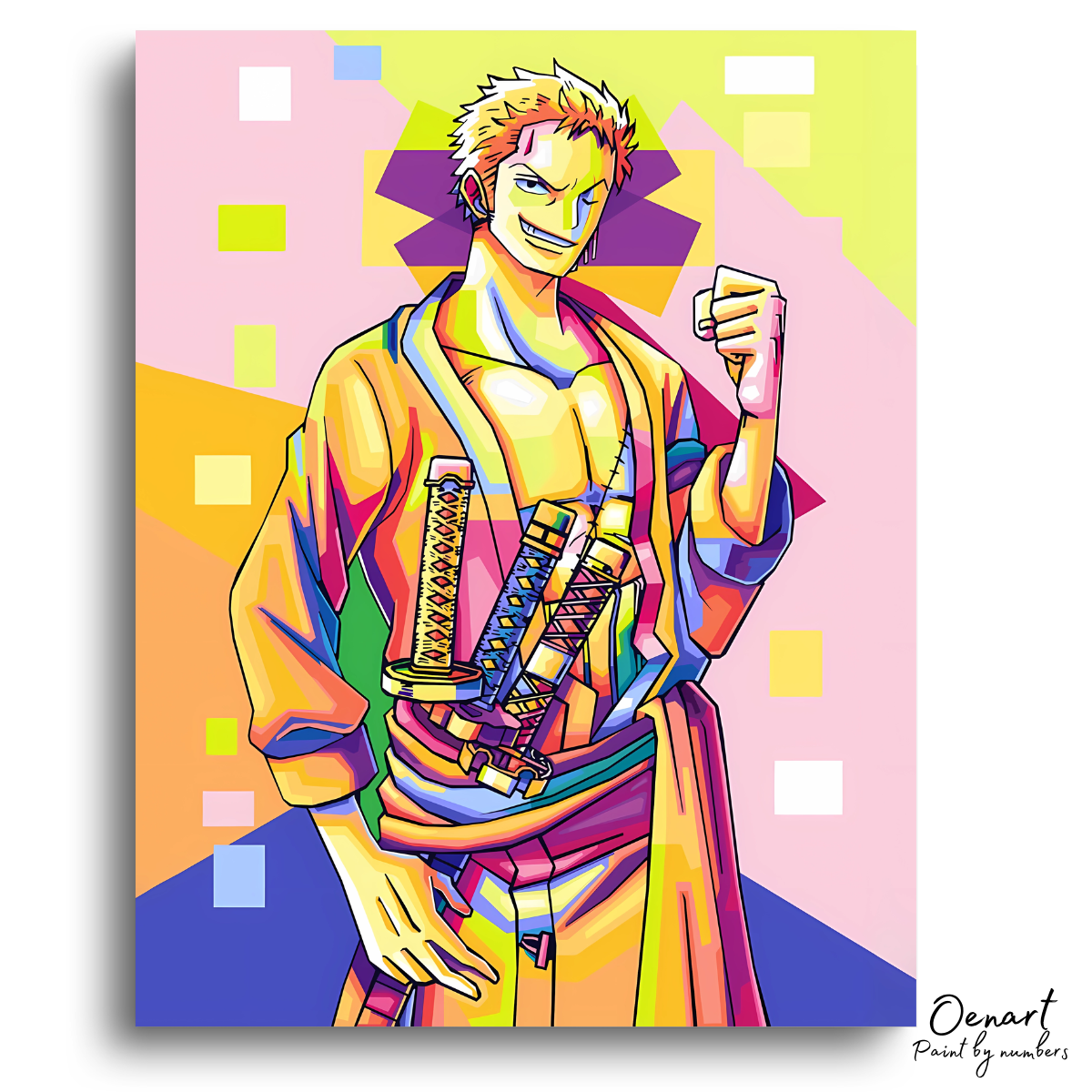 One Piece: Zoro Wpap Pop Art - Anime Paint By Numbers Kit