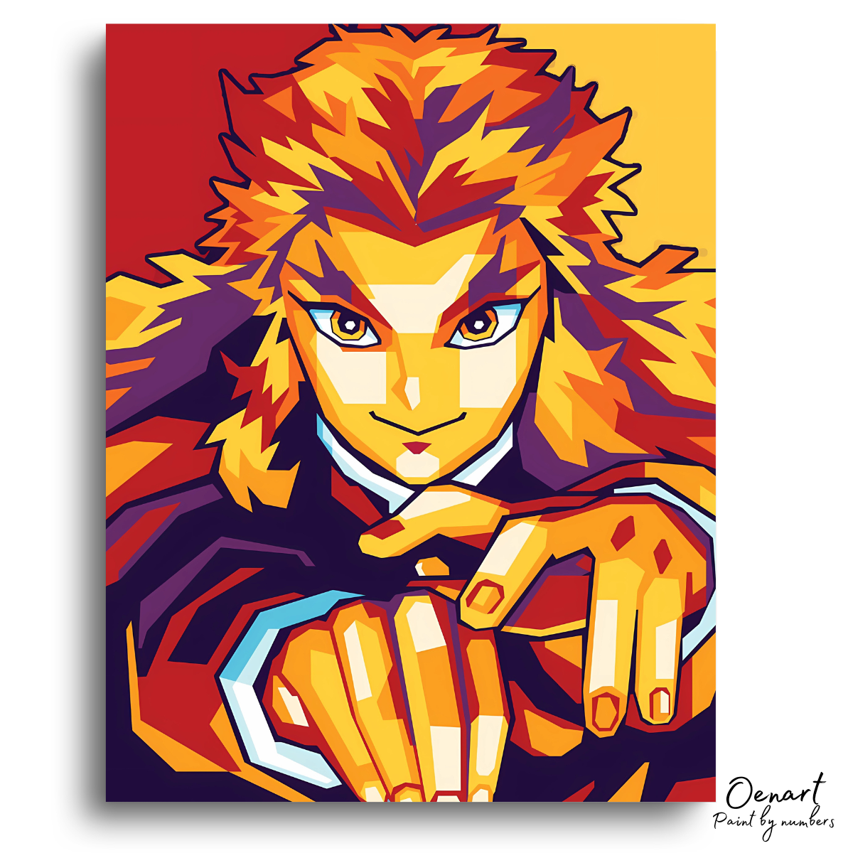 Demon Slayer: Rengoku Wpap Pop Art - Anime Paint By Numbers Kit