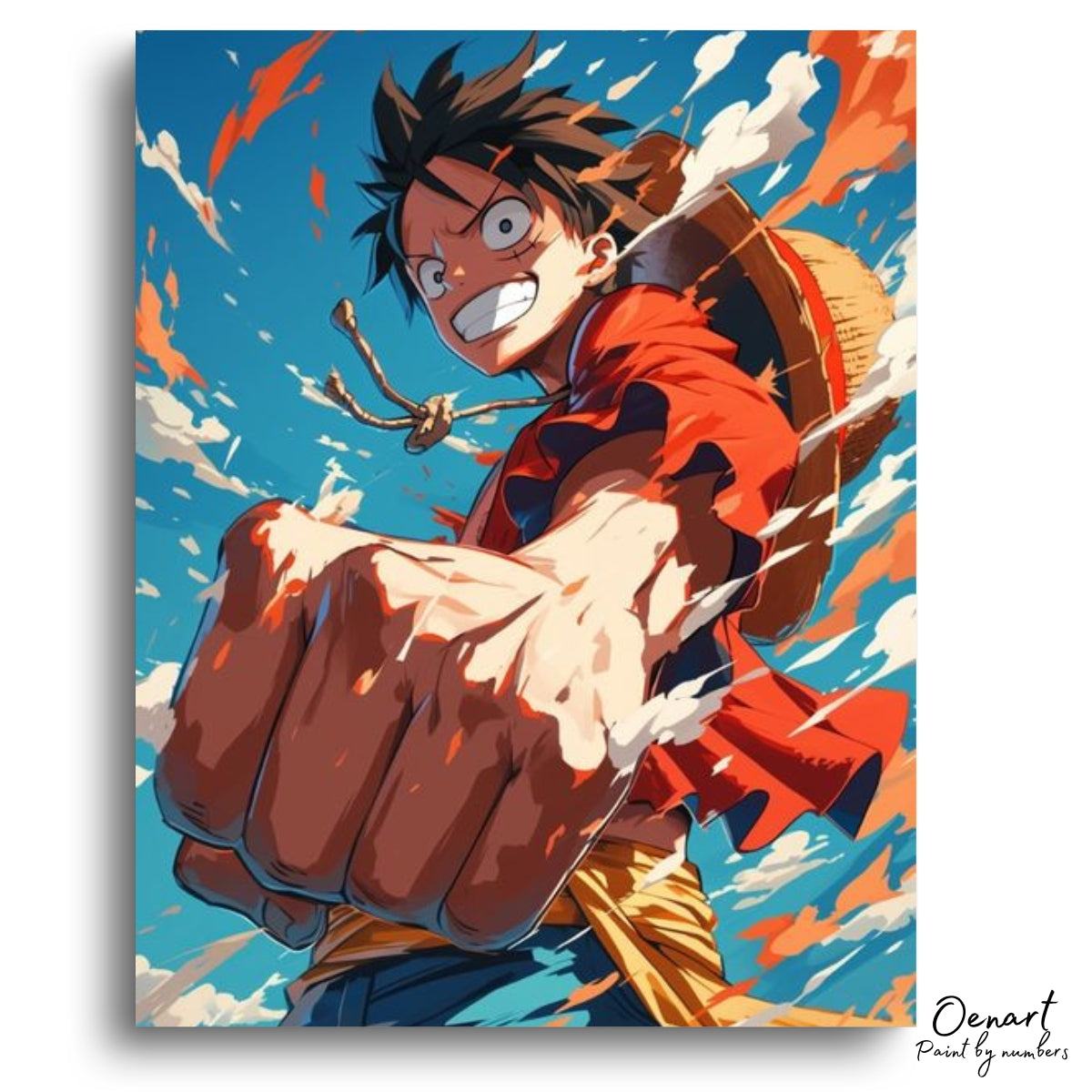 One Piece: Luffy Fist - Anime Paint By Numbers Kit