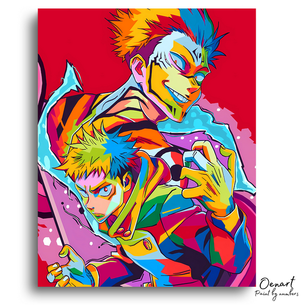 Jujutsu Kaisen: Yuji and Sukuna Pop Art - Anime Paint By Numbers Kit