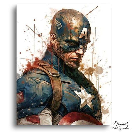 Capitan America Portrait: Paint By Numbers Kit