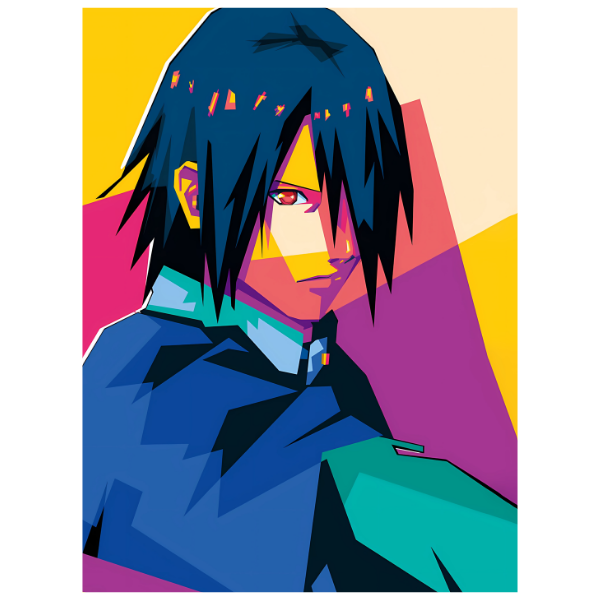 Naruto Shippuden: Sasuke Pop Art - Anime Paint By Numbers Kit