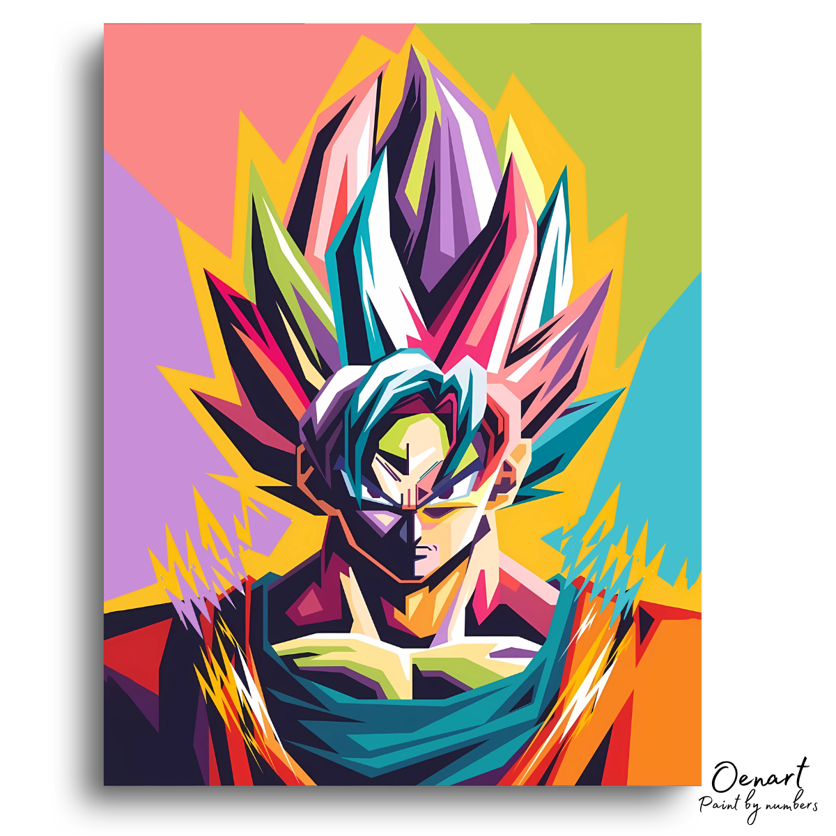 Dragon Ball Z: Colorful Goku Super Saiyan - Anime Paint By Numbers Kit