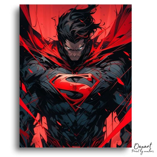 Super Man Black & Red: Paint By Numbers Kit