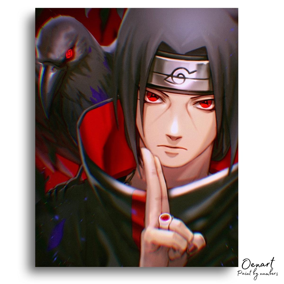 Naruto Shippuden: Itachi with Crow - Anime Paint By Numbers Kit