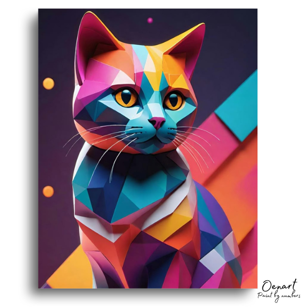 Rainbow Cat Portrait - Diamond Painting Kit