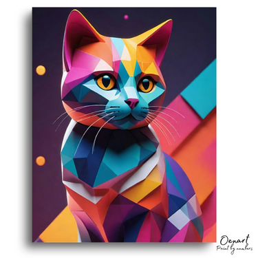 Rainbow Cat Portrait - Diamond Painting Kit