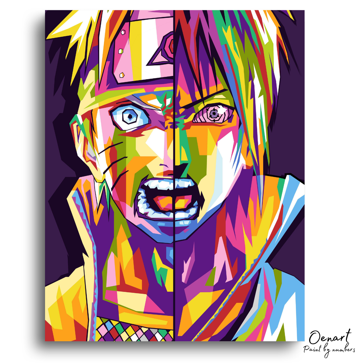 Naruto Shippuden: Naruto and Sasuke Pop Art - Anime Paint By Numbers Kit