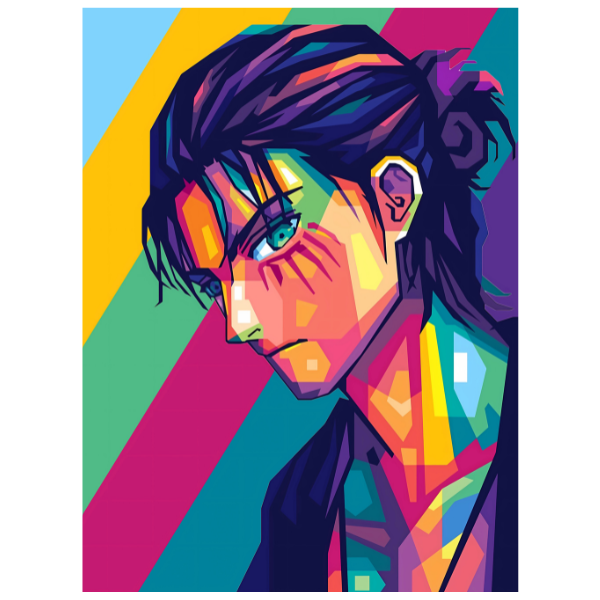 Attack on Titan: Colorful Eren Yeager - Anime Diamond Painting