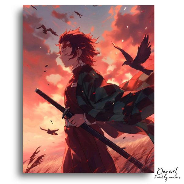 Demon Slayer: Tanjirou Sun Down - Anime Diamond Painting