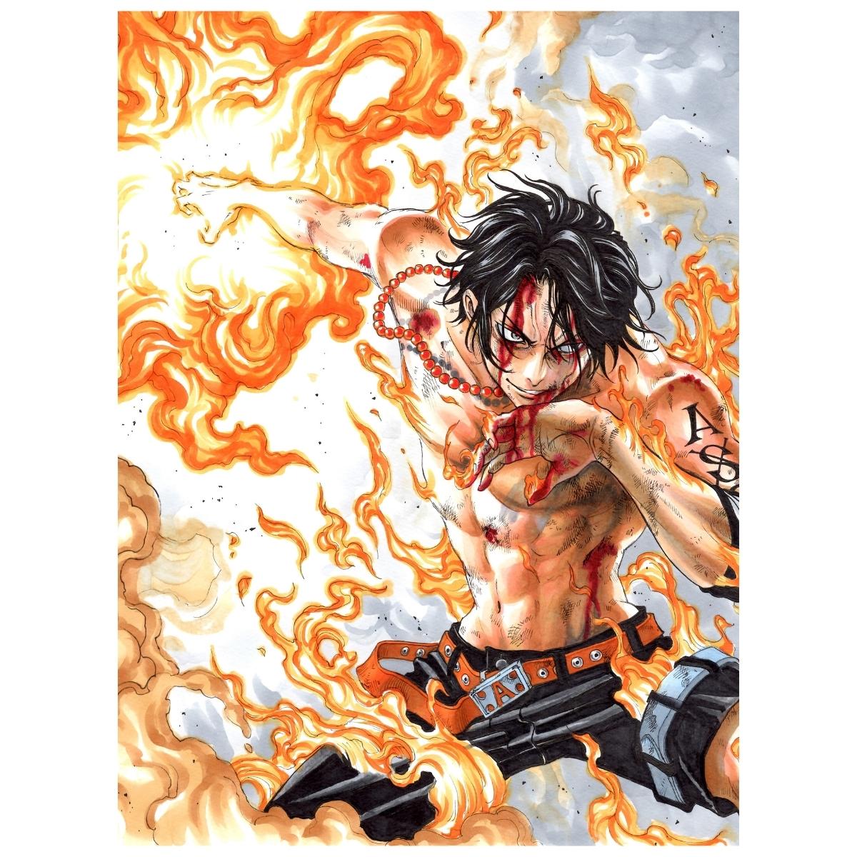 One Piece: Ace On Fire - Anime Paint By Numbers Kit