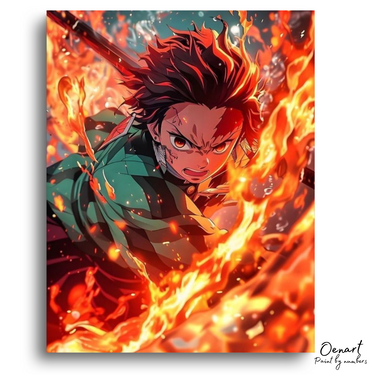 Demon Slayer: Tanjirou On Fire - Anime Diamond Painting