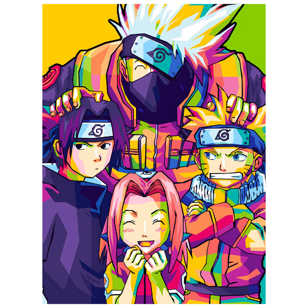 Naruto: Team 7 Pop Art - Anime Paint By Numbers Kit