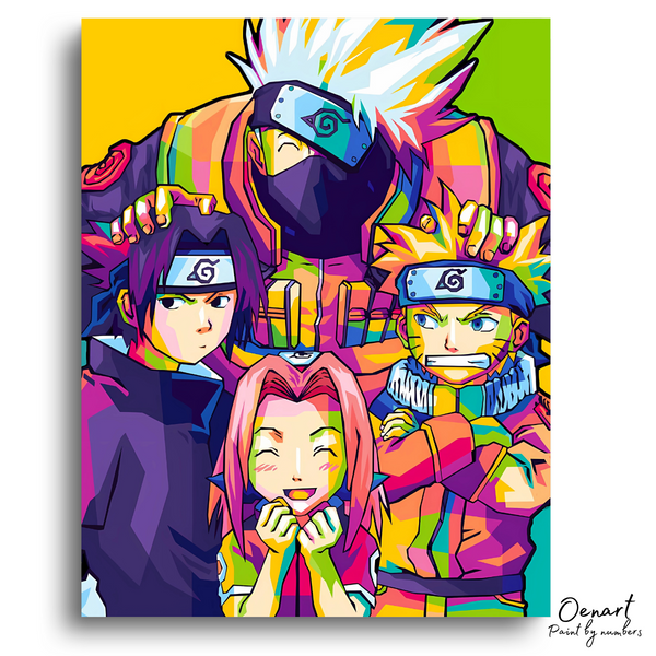Naruto: Team 7 Pop Art - Anime Paint By Numbers Kit