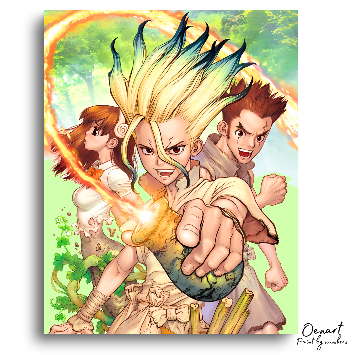 Dr. Stone: Taiju Yuzuriha and Senku - Anime Paint By Numbers Kit