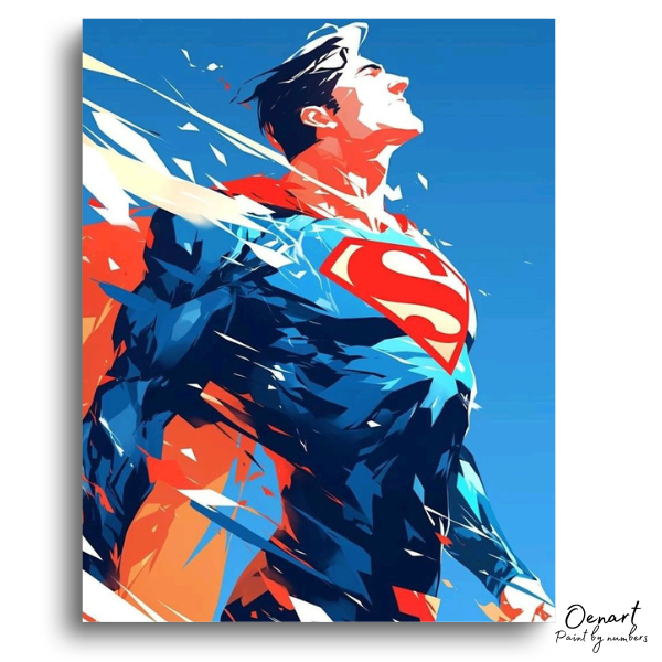 Super Man Flying Hero: Paint By Numbers Kit