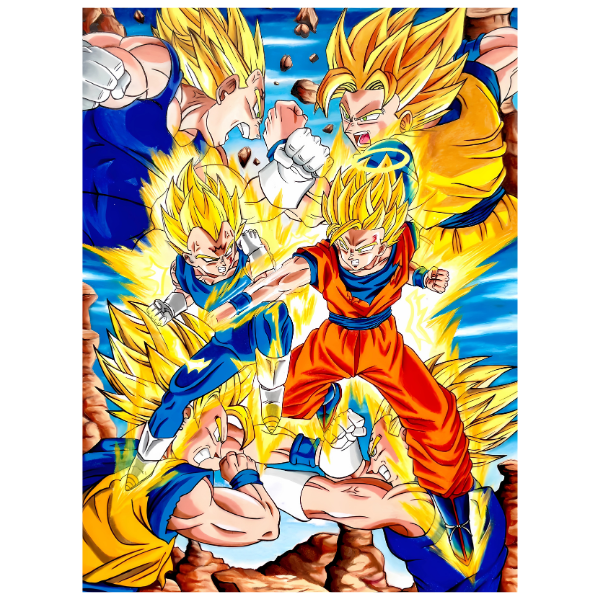 Dragon Ball Z: Goku vs Vegeta - Anime Paint By Numbers Kit