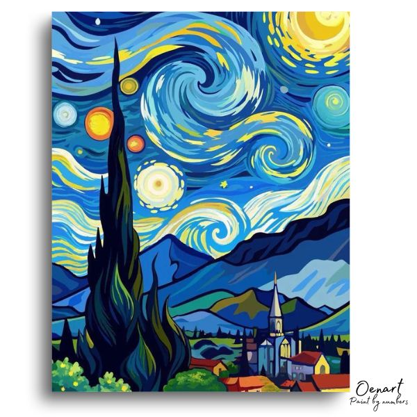 The Starry Night Pop Up: Paint By Numbers Kit