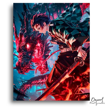 Demon Slayer: Tanjirou And Dragon - Anime Diamond Painting