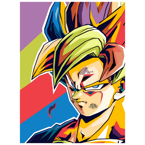 Dragon Ball Z: Colorful Goku Super Saiyan 2 - Anime Painting Set