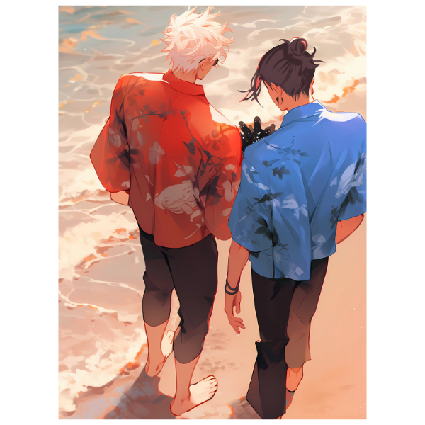 Jujutsu Kaisen: Gojo and Geto on The Beach - Anime Paint By Numbers Kit